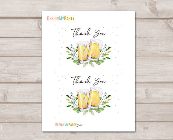 Brewing Thank you Card Love is Brewing Thank You Note 4x6" Rustic Greenery Brewing Beer Bridal Shower Digital Instant Download 0190
