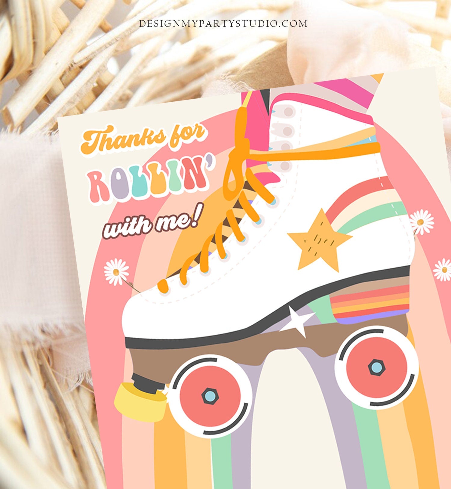 Skate Treat Bag Inserts Retro Skate Birthday Party Favors Donuts Cookies Skating 70's Roller Rink Skating Printable Instant Download 0435