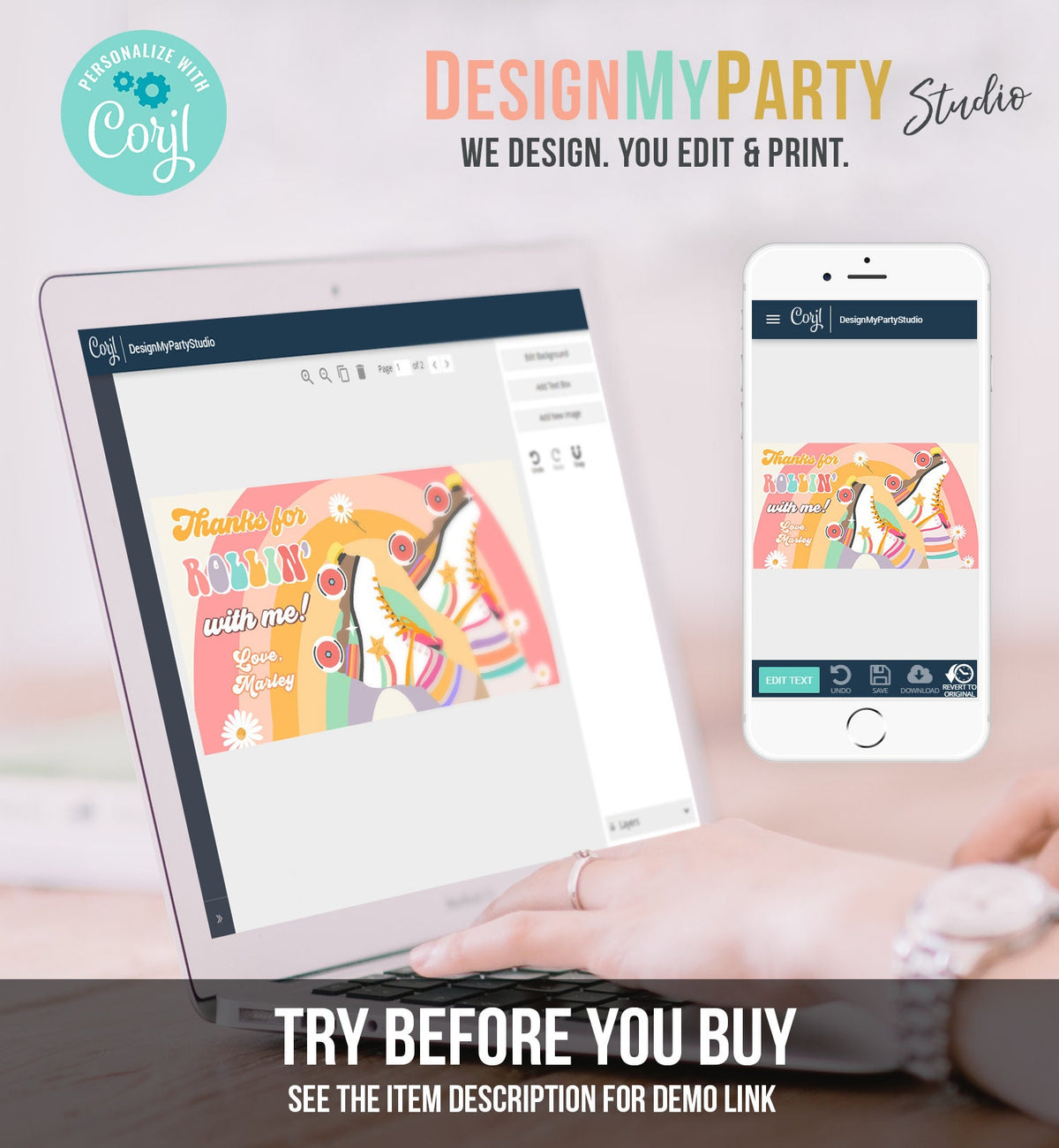 Editable Retro Skate Birthday Party Gable Box Favor Label 70&#39;s Gift Box Labels Skating Party Rolling Roller Download Template Printable 0435