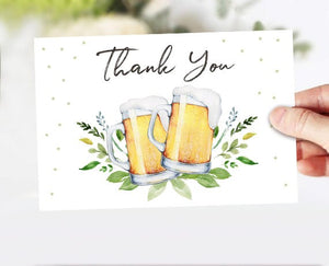 Brewing Thank you Card Love is Brewing Thank You Note 4x6" Rustic Greenery Brewing Beer Bridal Shower Digital Instant Download 0190