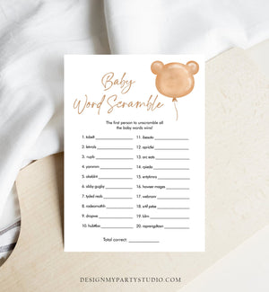 Editable Teddy Bear Baby Shower Games Bundle Bearly Wait Baby Shower Activity Gender Neutral Boho Download Printable Corjl Template 0439