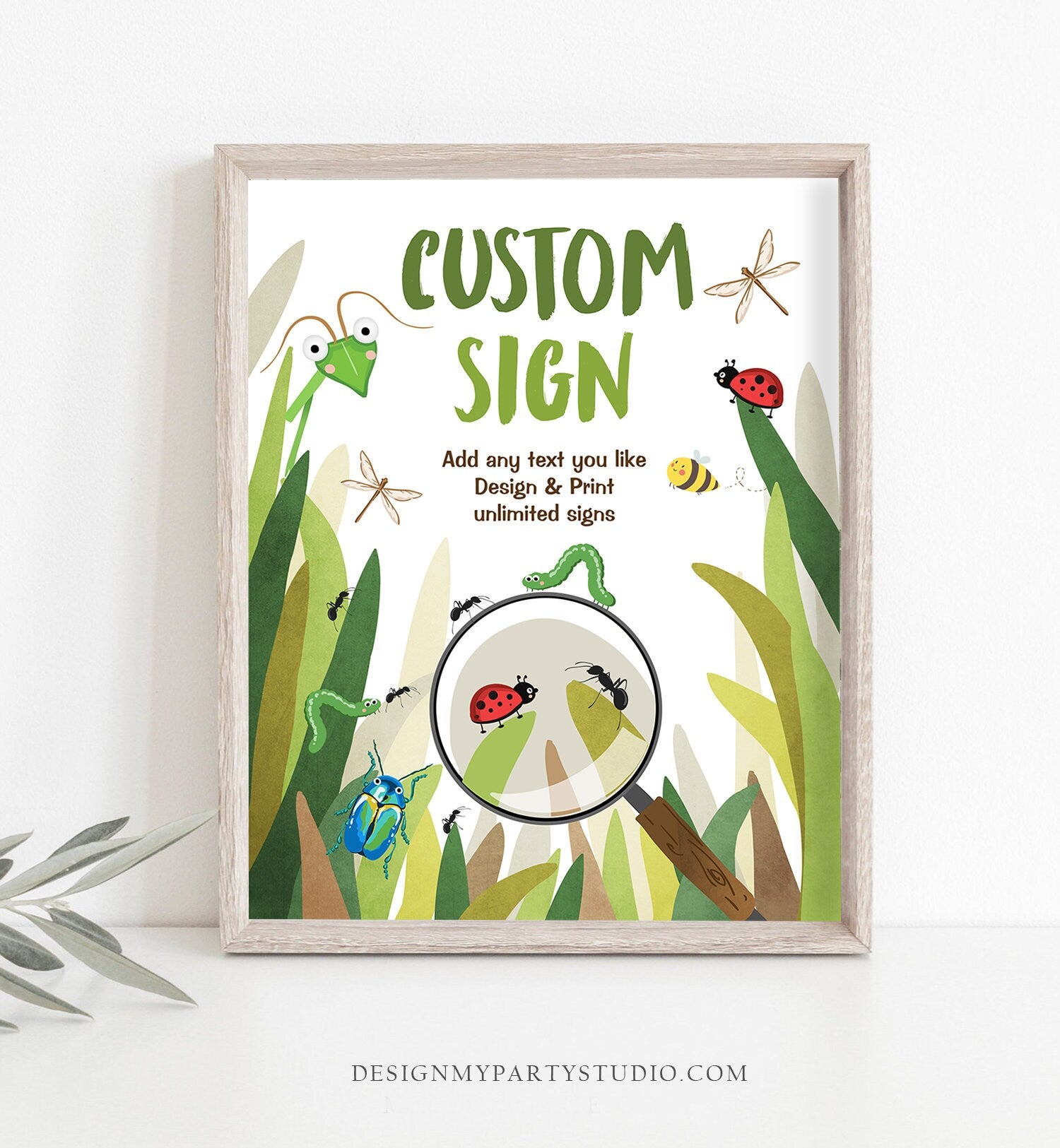 Editable Custom Sign Bug Birthday Sign Bugs Decor Bug Party Table Sign Bugging Out Decor Boy Digital Download Template Printable 0090