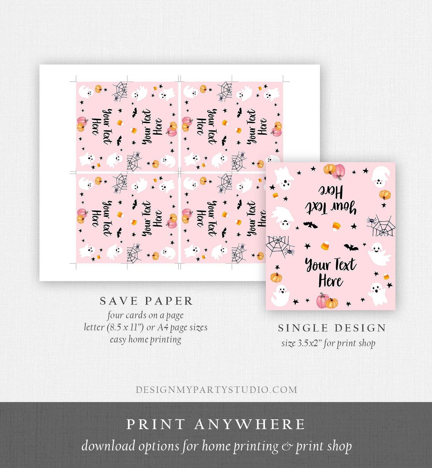 Editable Halloween Food Labels Peek a Boo Halloween Baby Shower Halloween Birthday Party Name Card Party Decor Template Printable 0009 0418