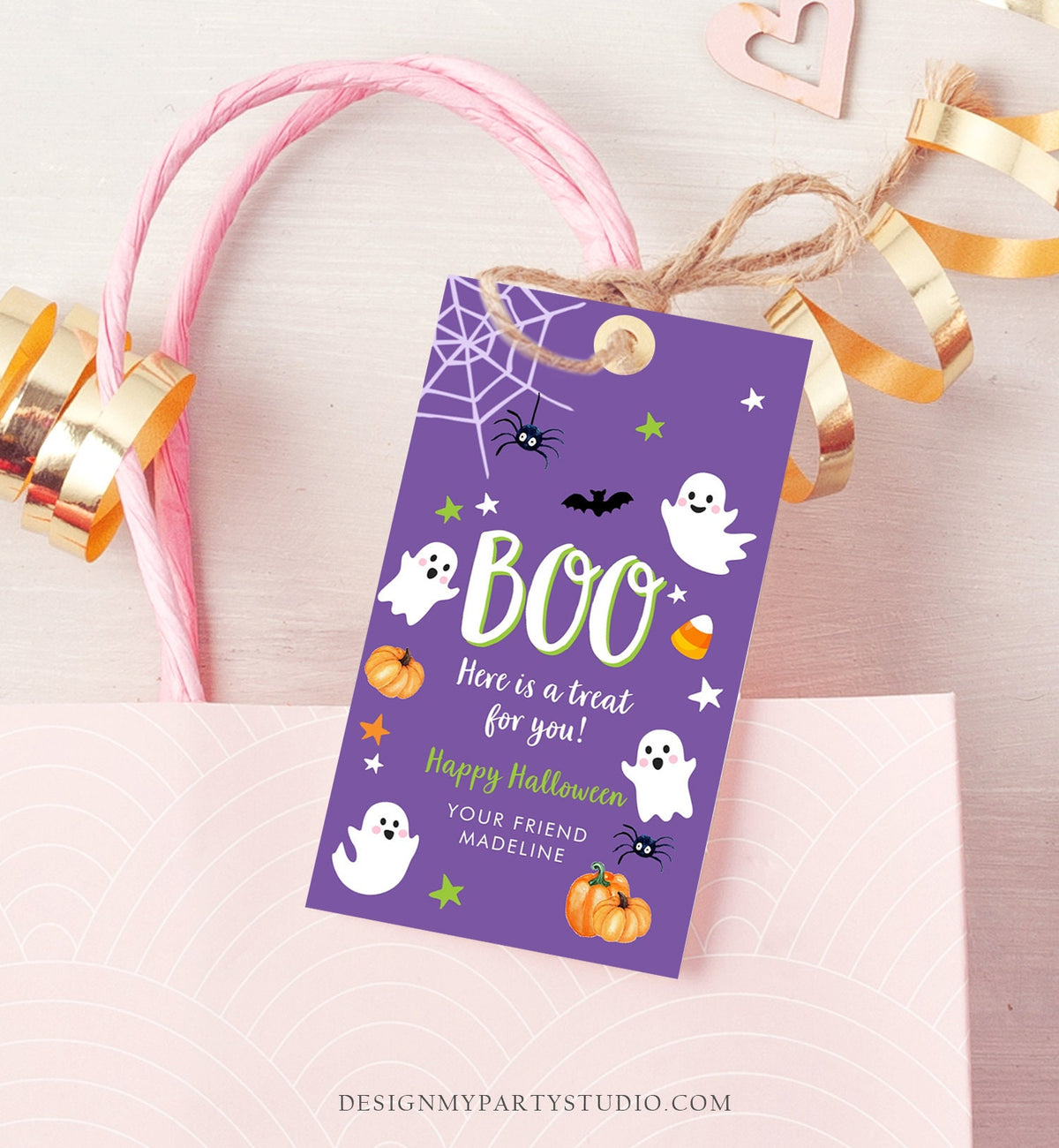 Editable Halloween Favor Tag Boo Gift Tags Costume Party Trick Or Treat Favor Tag Birthday Digital Download Template Printable 0418 0261