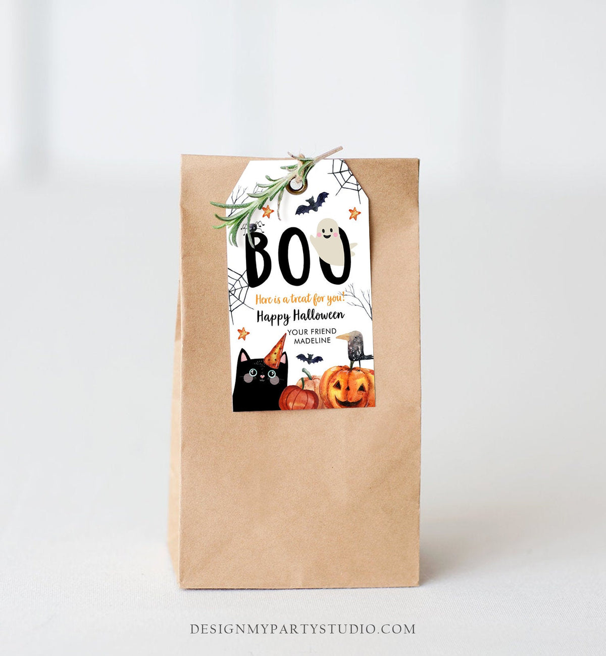 Editable Halloween Favor Tags Boo Gift Tags Costume Party Trick Or Treat Favor Tags Birthday Party Digital Download Template Printable 0261