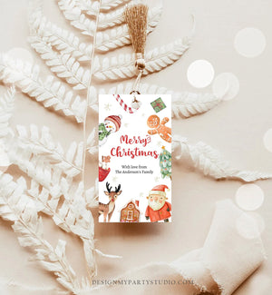 Editable Christmas Favor Tags Holiday Gift Tags Merry Christmas Party Santa Holiday Labels Download Printable Template Corjl 0443 0445