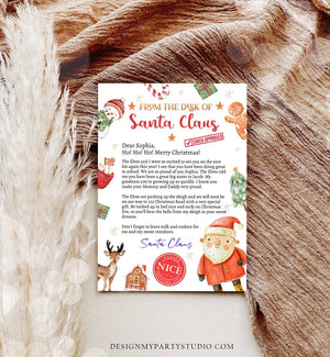 Editable Personalized Letter from Santa Claus From The Desk of Santa Christmas Eve North Pole Mail Download Printable Template 0445
