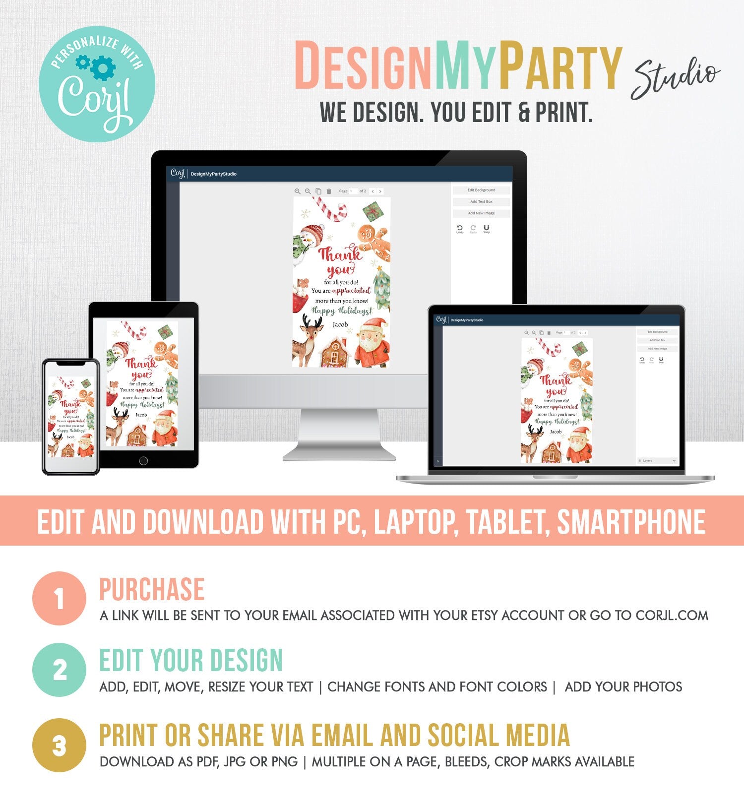 Editable Thank you for all you do Favor Tag Christmas Gift Holiday Appreciation Teacher Family Staff Digital Template Printable 0443 0445