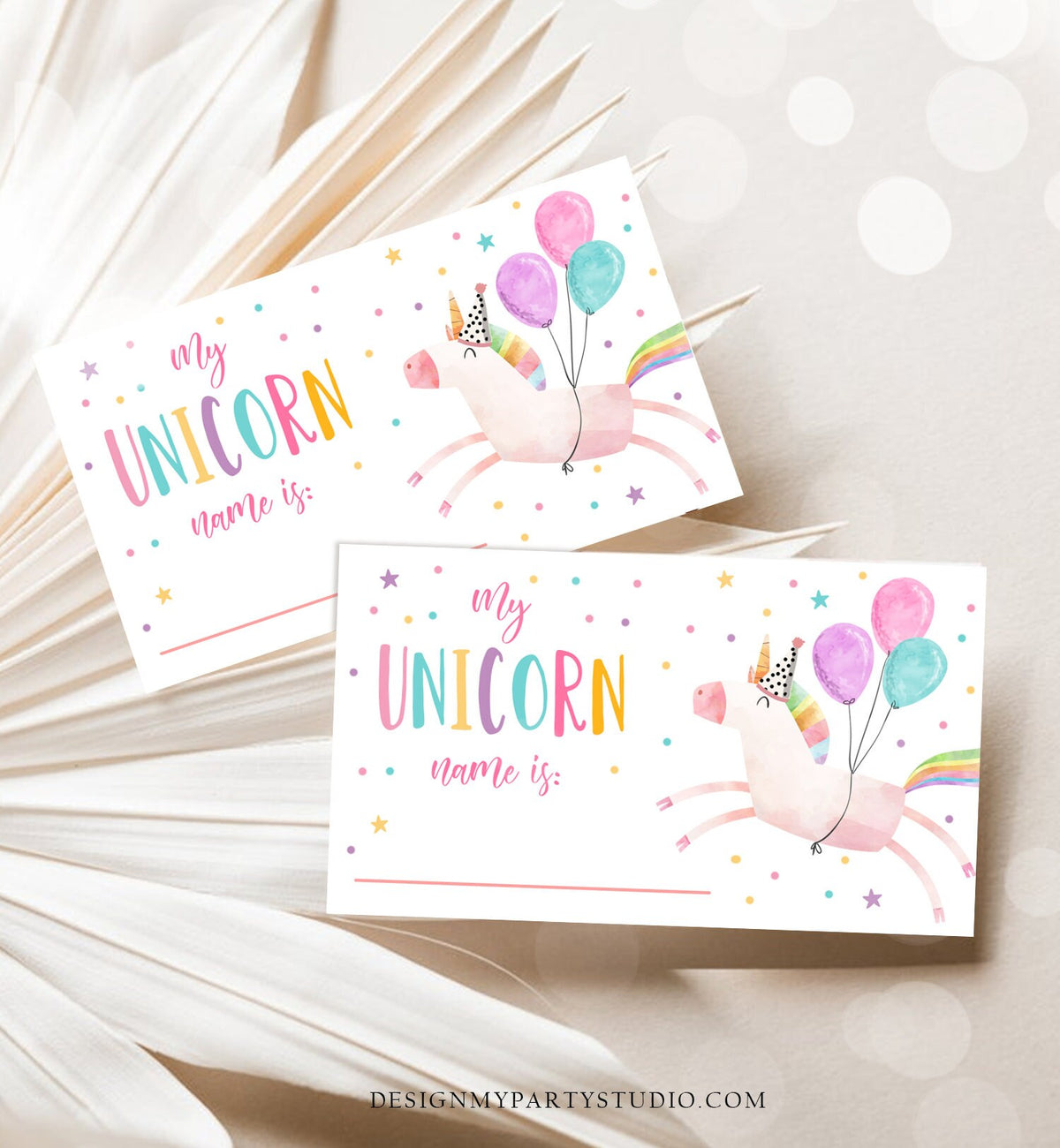 What Is your Unicorn Name Game Unicorn Birthday Game Party Activity Magical Unicorn Rainbow Pastel Girl Digital Download Printable 0336