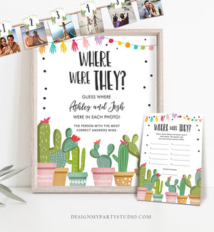 Editable Where Were They Bridal Shower Game Wedding Shower Activity Fiesta Cactus Mexican Succulent Corjl Template PRINTABLE 0254