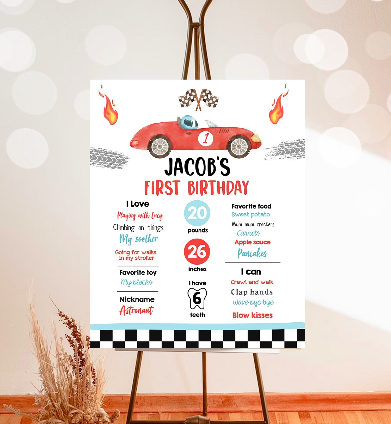 Editable Racing Racing Birthday Milestones Sign First Trip Boy Birthday Two Fast Race Car Red 2 fast ANY AGE Template Printable Corjl 0424
