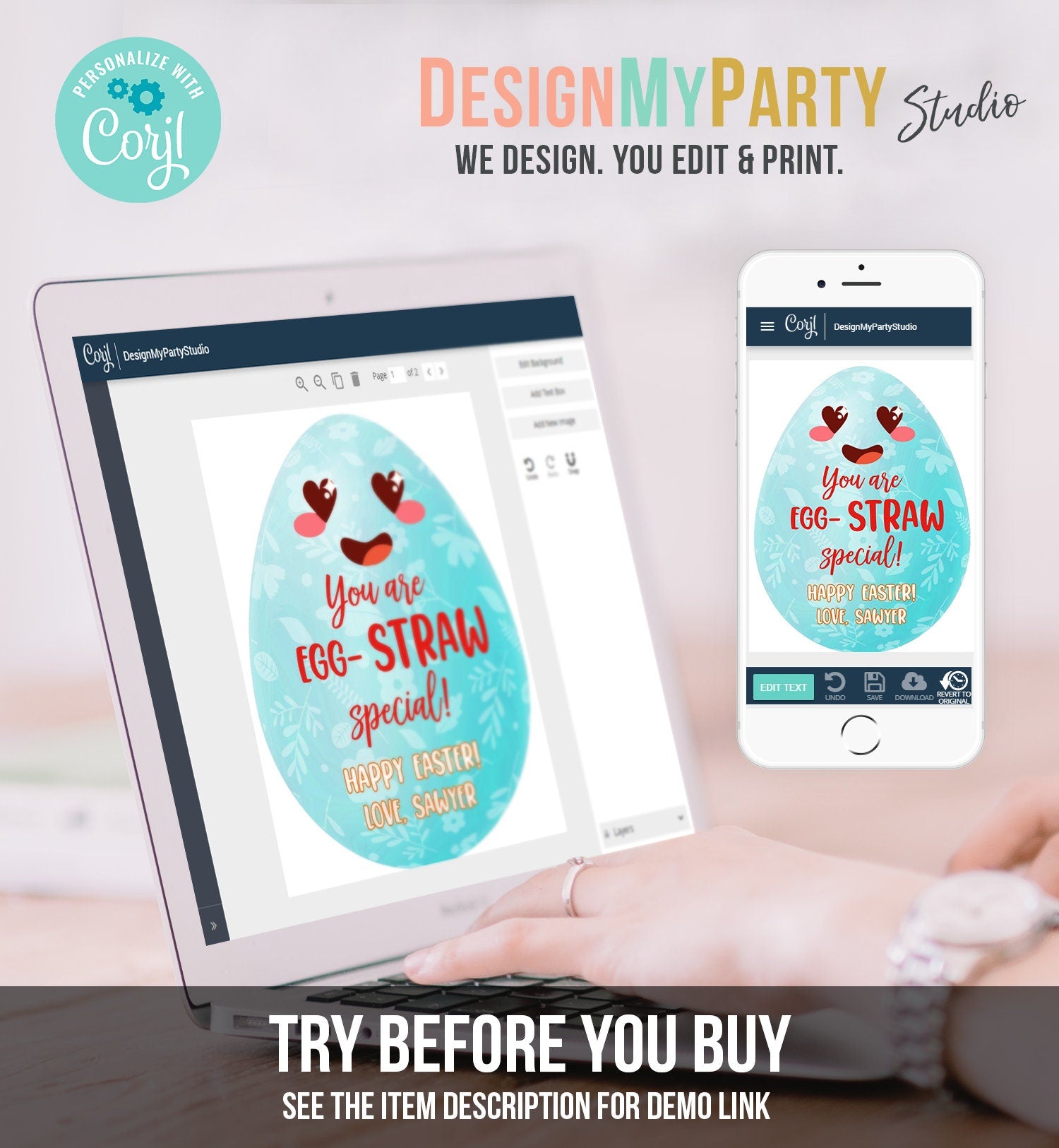 Editable Crazy Straw Tags Easter Tags You're Egg-Straw Special Easter Egg Cards for Kids School Personalized Tag Digital PRINTABLE 0449