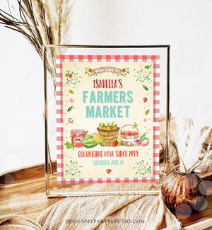 Editable Farmers Market Welcome Sign Birthday Baby Shower Farm Party Decor Fruits Market Locally Grown Poster Download Corjl Template 0144