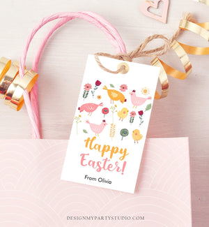 Editable Easter Gift Tags Happy Easter Teacher Appreciation Classroom Favor Tag Little Chick Egg Easter Treat Cookie Digital PRINTABLE 0449