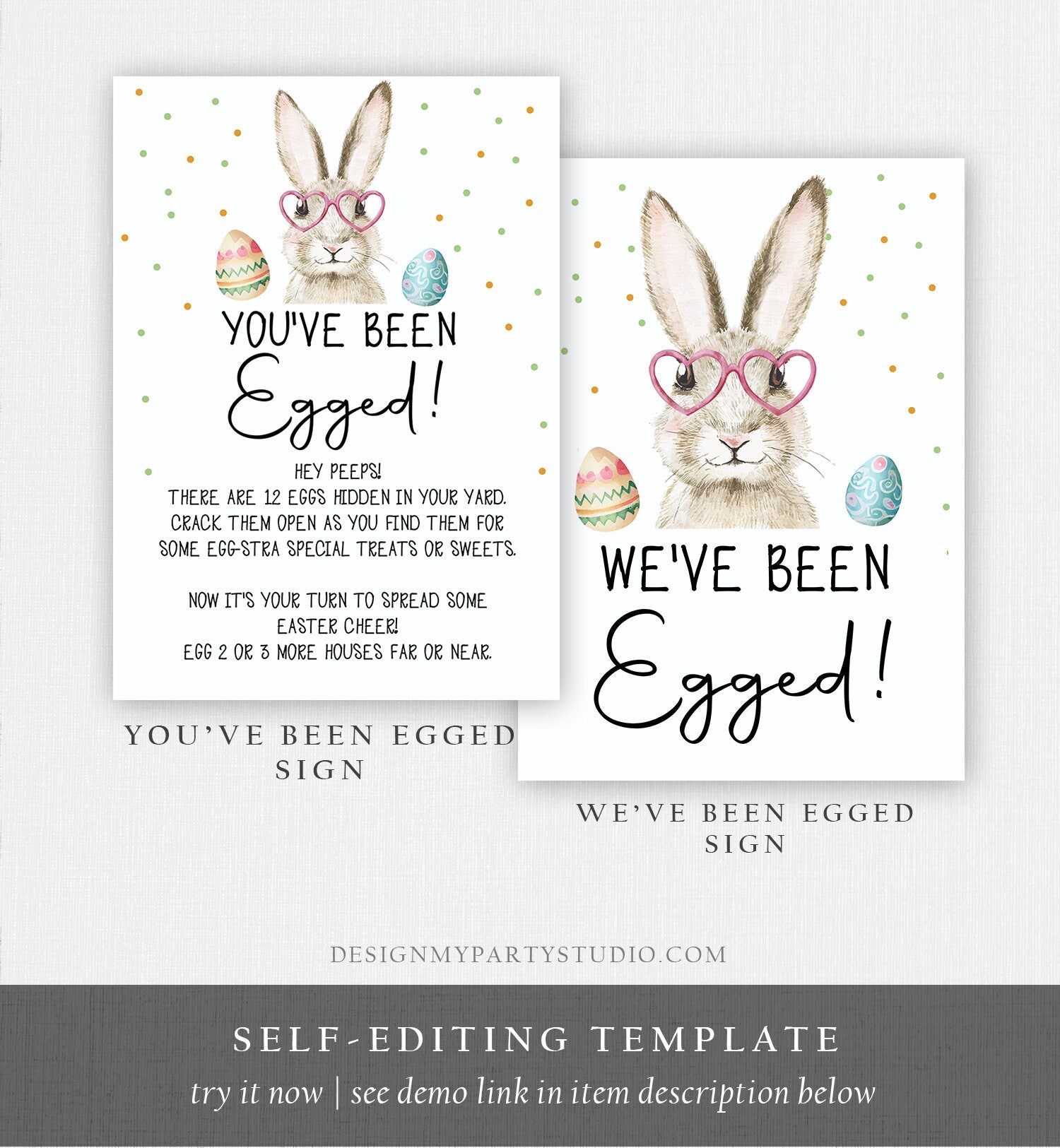 Editable You've Been Egged Easter Game We've been Egged Neighborhood Easter Egg Hunt Activity Neighbor Easter Basket Printable Template 0449