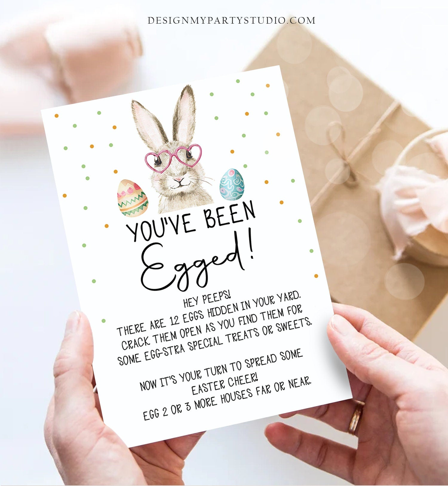 Editable You've Been Egged Easter Game We've been Egged Neighborhood Easter Egg Hunt Activity Neighbor Easter Basket Printable Template 0449