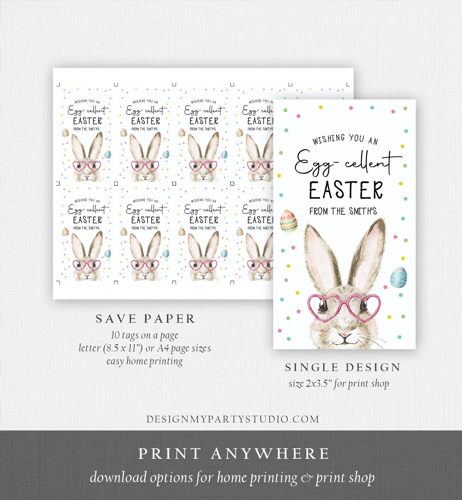 Editable Egg-cellent Easter Gift Tags Easter Teacher Appreciation Classroom Favor Tag Bunny Bait Happy Easter Cookie Digital PRINTABLE 0449