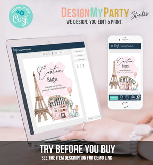 Editable Custom Sign French Paris Sign French Patisserie Parisian Eiffel Tower Cafe Floral Table Sign Decor 8x10 Download PRINTABLE 0441