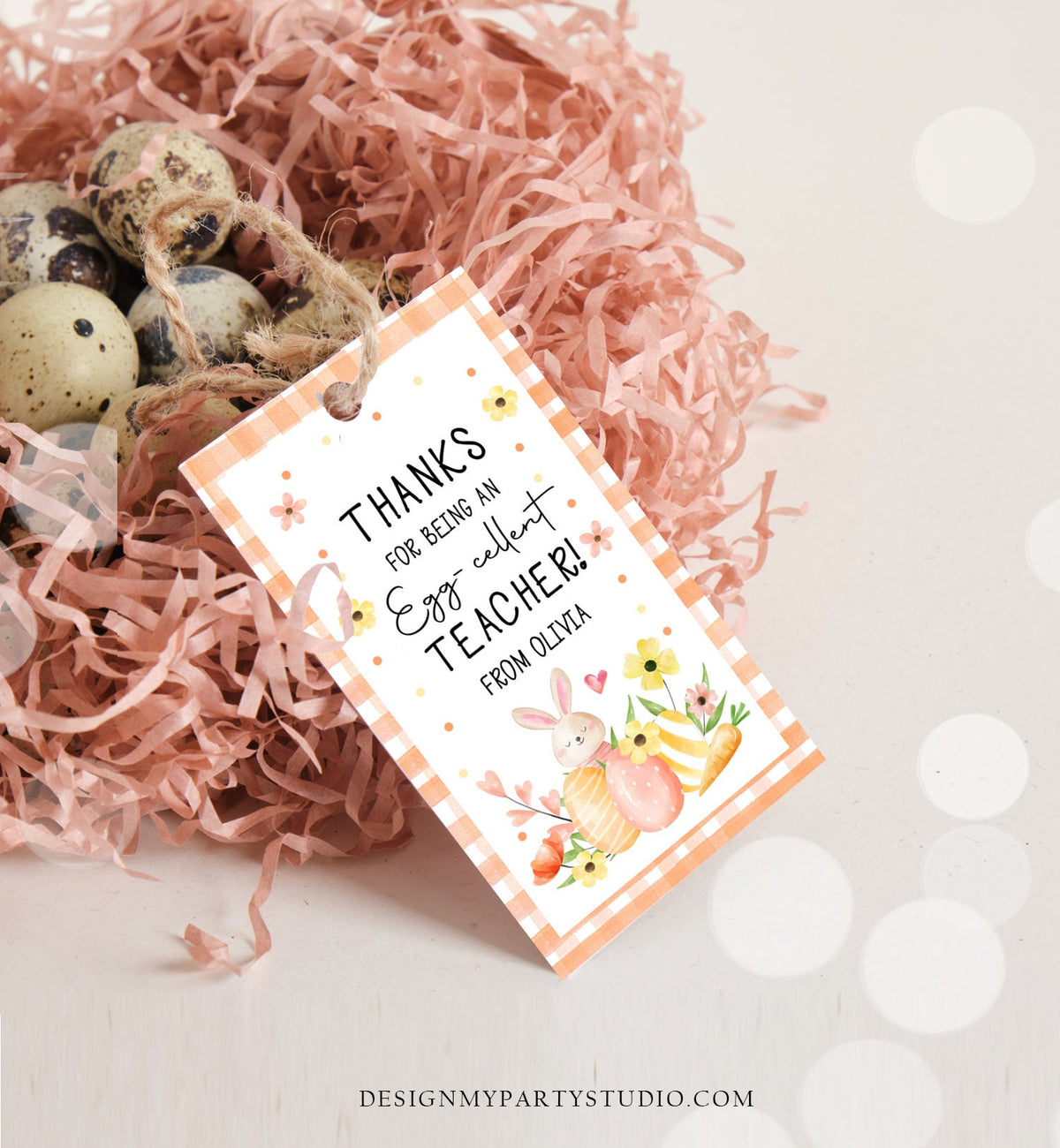 Editable Easter Gift Tags Egg-Cellent Teacher Appreciation Classroom Favor Sticker Eggcellent Happy Easter Cookie Tag Digital PRINTABLE 0449