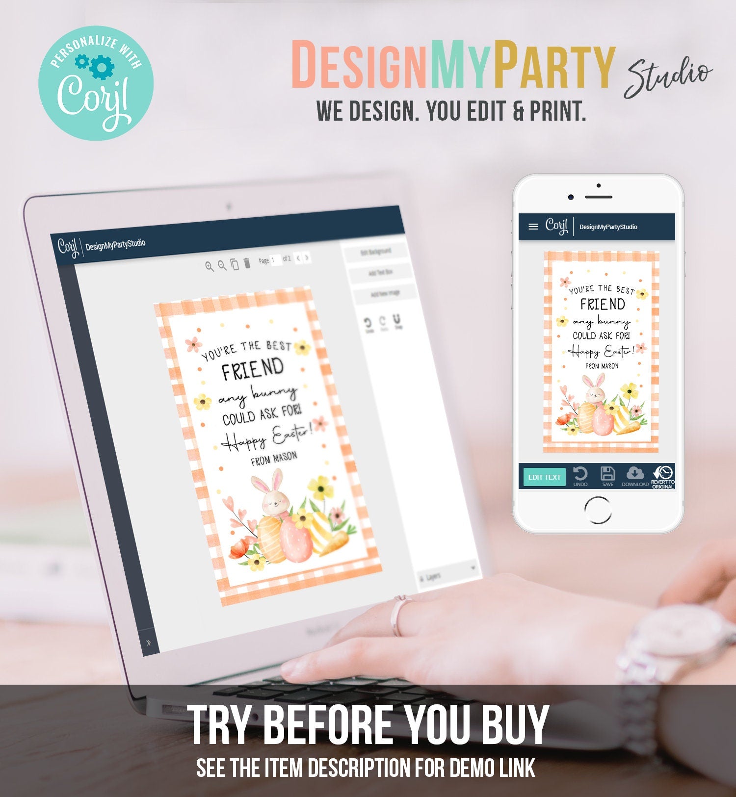 Editable Easter Gift Tags Easter You're the Best Friend Any Bunny Could Ask For Favor Tags Classroom Kids Bunny Digital PRINTABLE 0449