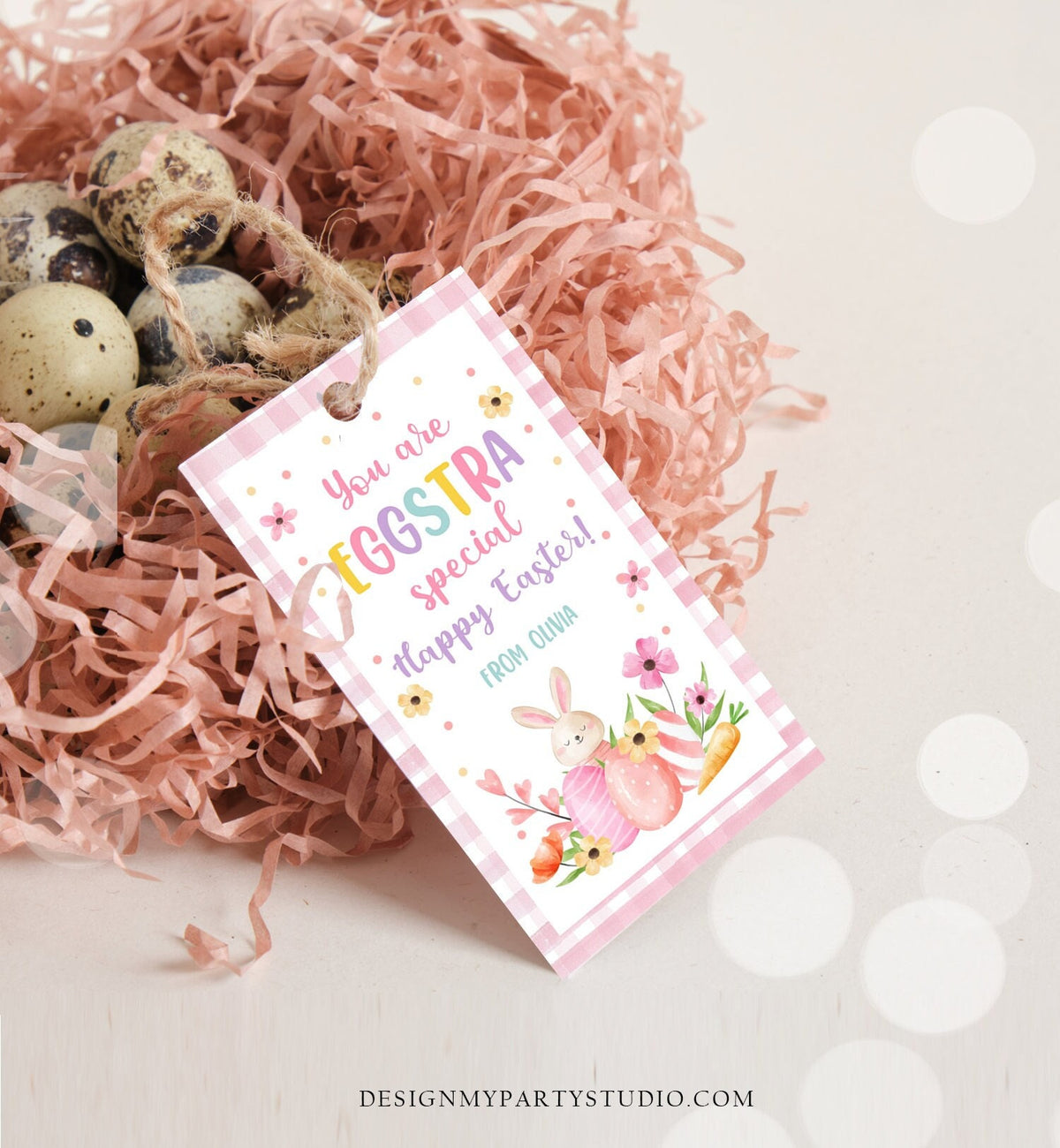 Editable Easter Tags Bunny You are Eggstra Special Kids Classroom Teacher Appreciation Tag Personalized Happy Easter Digital PRINTABLE 0449