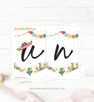 Cactus High Chair Banner 1st First Birthday Neutral ONE Fiesta Birthday Party Uno Decor One Garland Cactus Succulent PRINTABLE Digital 0404