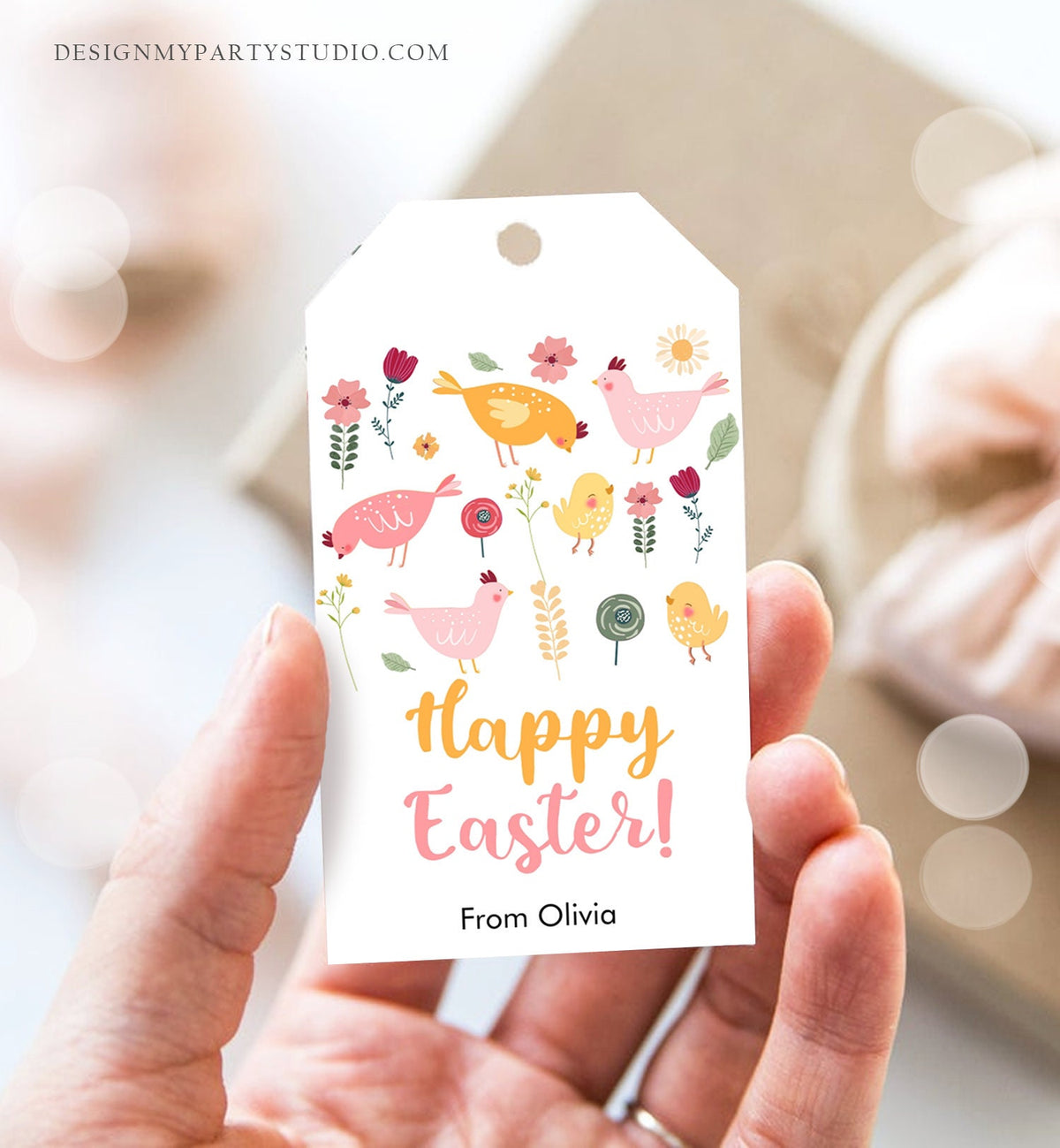 Editable Easter Gift Tags Happy Easter Teacher Appreciation Classroom Favor Tag Little Chick Egg Easter Treat Cookie Digital PRINTABLE 0449