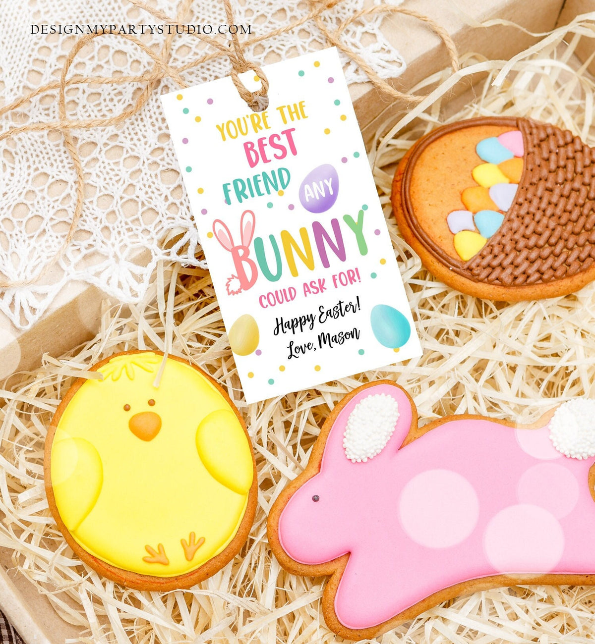 Editable Easter Gift Tags Easter You're the Best Friend Any Bunny Could Ask For Favor Tags Classroom Kids Class Treat Digital PRINTABLE 0449
