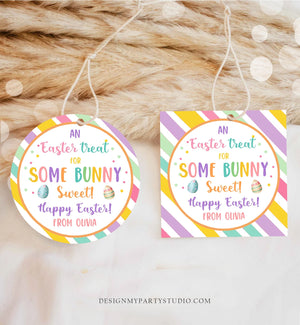 Editable Easter Gift Tags Easter Treat Some Bunny Sweet Classroom Easter Favor Tags Kids Sticker Cookie Tag Kids Digital PRINTABLE 0449