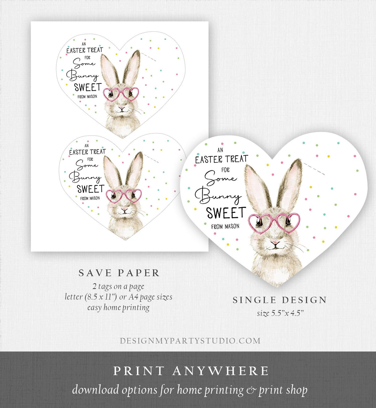 Editable Easter Gift Tags Easter Treat Some Bunny Sweet Classroom Easter Favor Tags Kids Sticker Lollipop Holder Digital PRINTABLE 0449