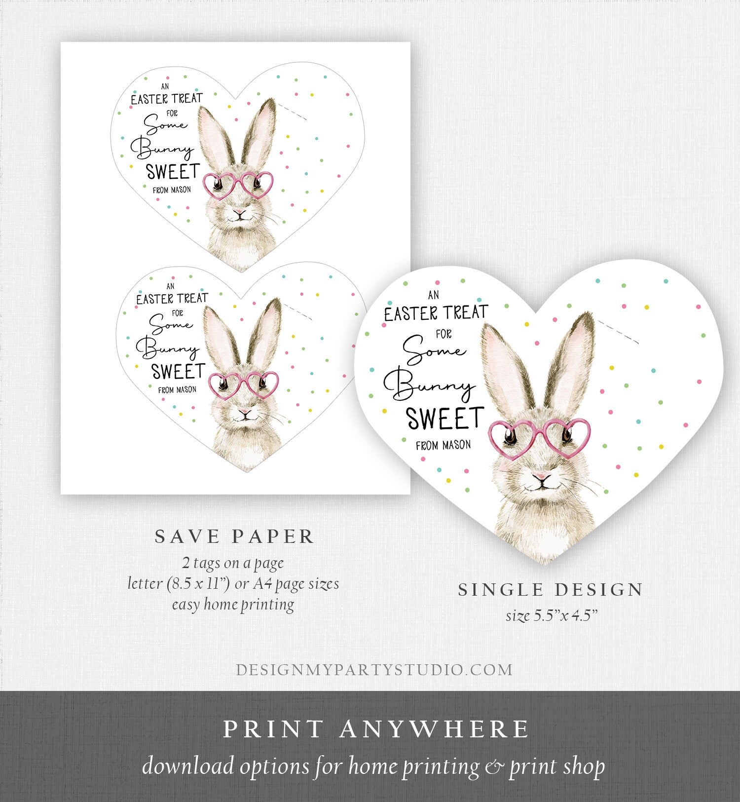 Editable Easter Gift Tags Easter Treat Some Bunny Sweet Classroom Easter Favor Tags Kids Sticker Lollipop Holder Digital PRINTABLE 0449