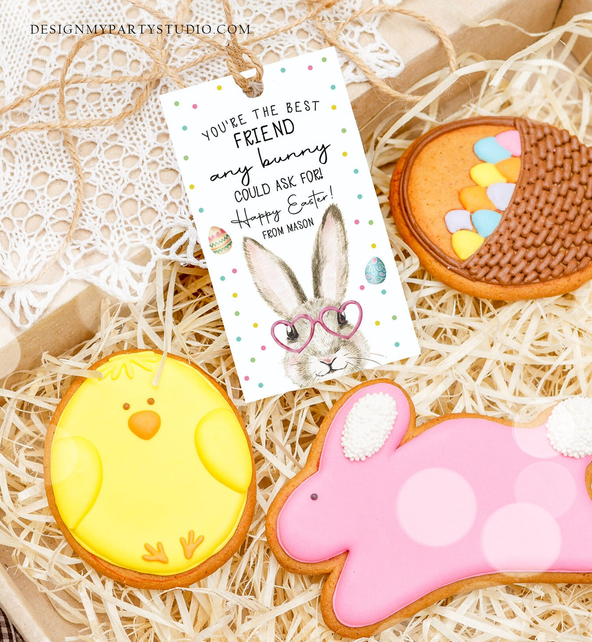 Editable Easter Gift Tags Easter You&#39;re the Best Friend Any Bunny Could Ask For Favor Tags Classroom Kids Bunny Digital PRINTABLE 0449
