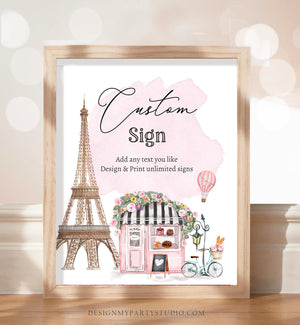 Editable Custom Sign French Paris Sign French Patisserie Parisian Eiffel Tower Cafe Floral Table Sign Decor 8x10 Download PRINTABLE 0441