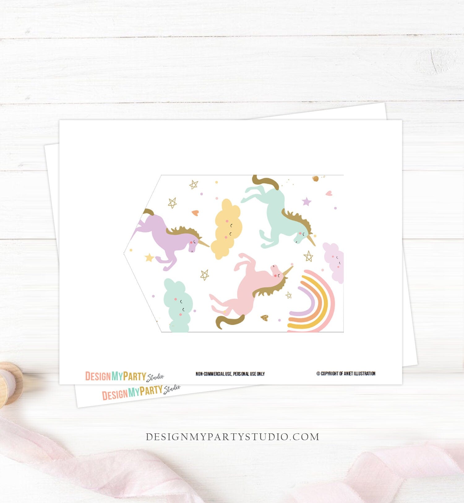 Unicorn Birthday Banner A-Z Alphabet Numbers Banner First Happy Birthday Banner Girl Magical Pink Gold Decor Digital Download Printable 0426