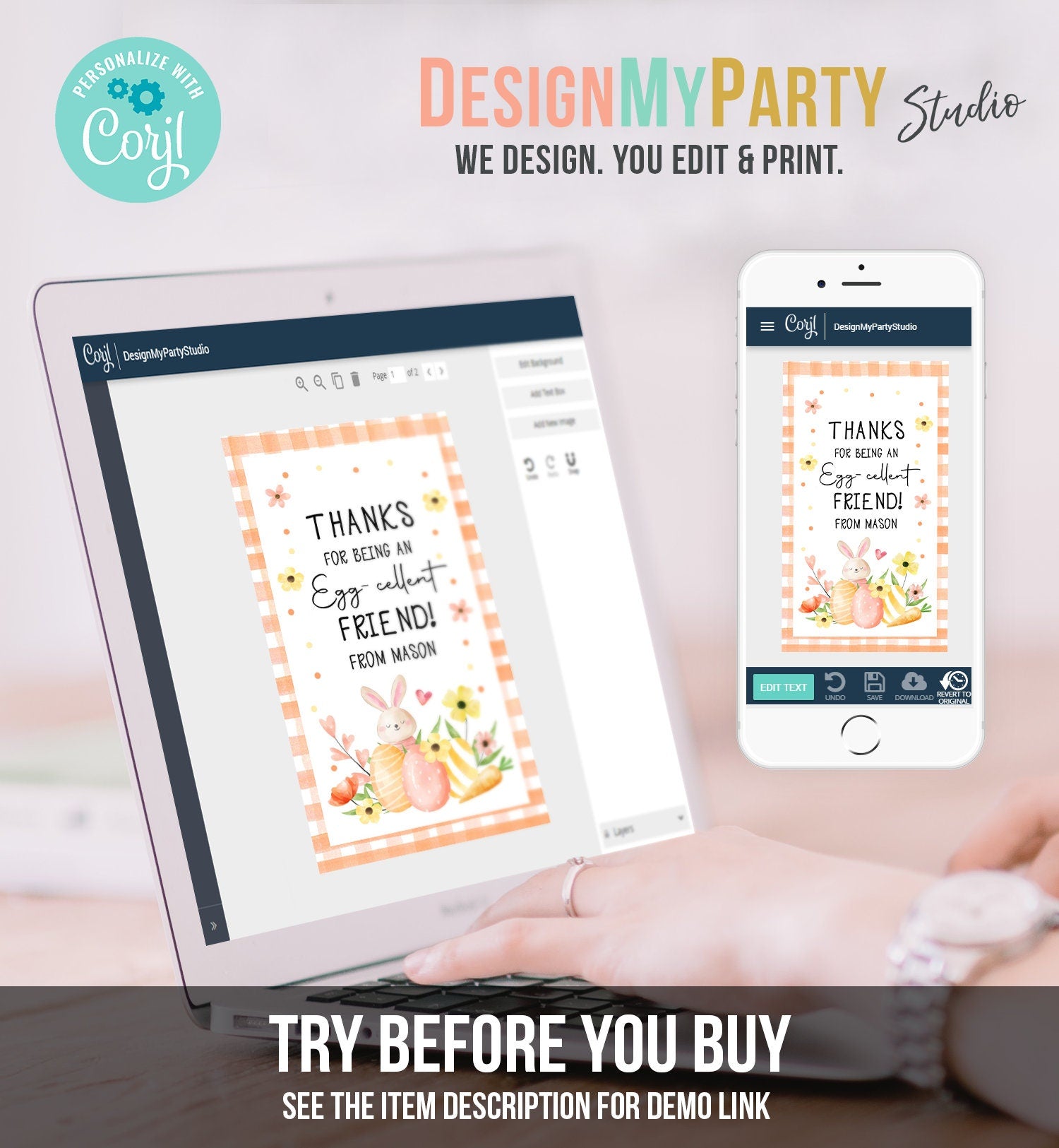 Editable Easter Friend Gift Tags Easter Eggcellent Friend Classroom Easter Favor Tags Kids Bunny Cookie Tag Kids Digital PRINTABLE 0449