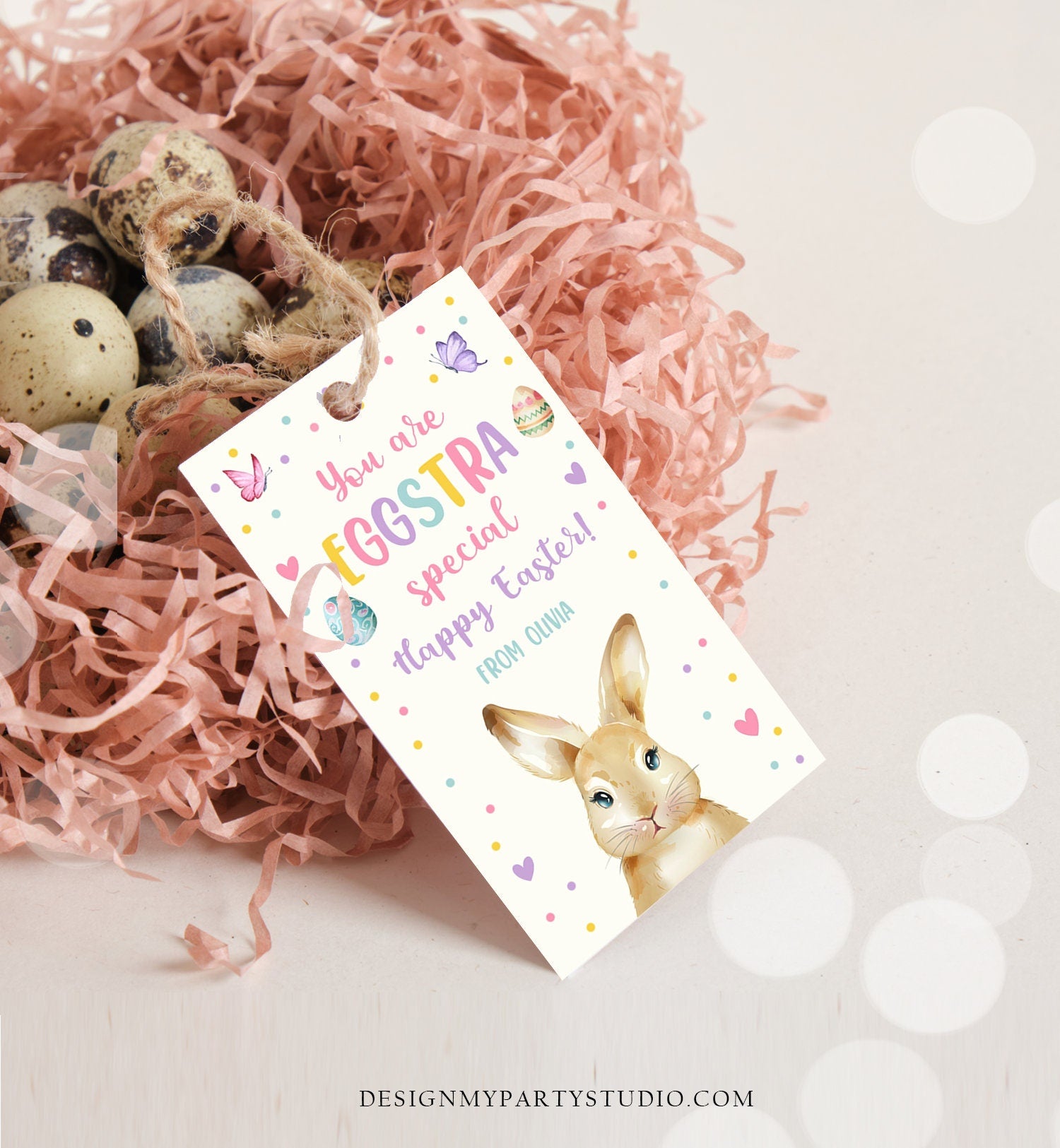 Editable Easter Tags Bunny You are Eggstra Special Kids Classroom Teacher Appreciation Tag Personalized Happy Easter Digital PRINTABLE 0449
