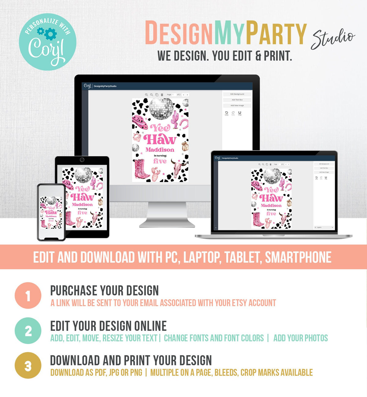 Editable Space Cowgirl Juice Pouch Label Juice Favors Disco Cowgirl Birthday Rodeo Party Girl Digital Download Template Printable 0455