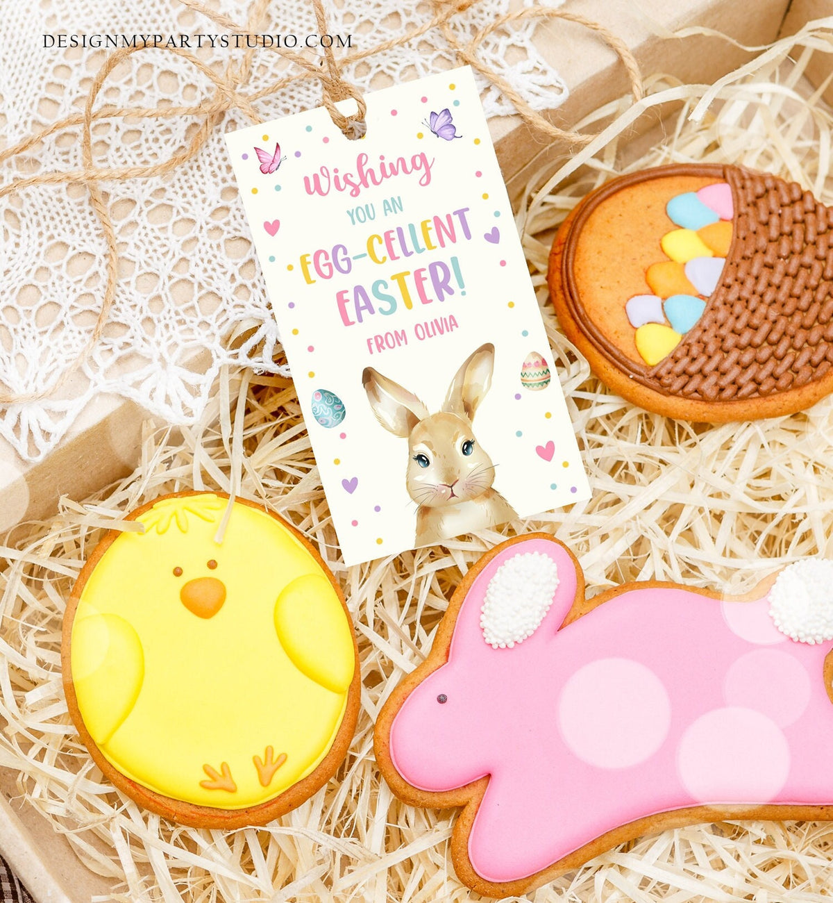 Editable Easter Gift Tags Egg-Cellent Teacher Appreciation Classroom Favor Sticker Eggcellent Happy Easter Bunny Tag Digital PRINTABLE 0449