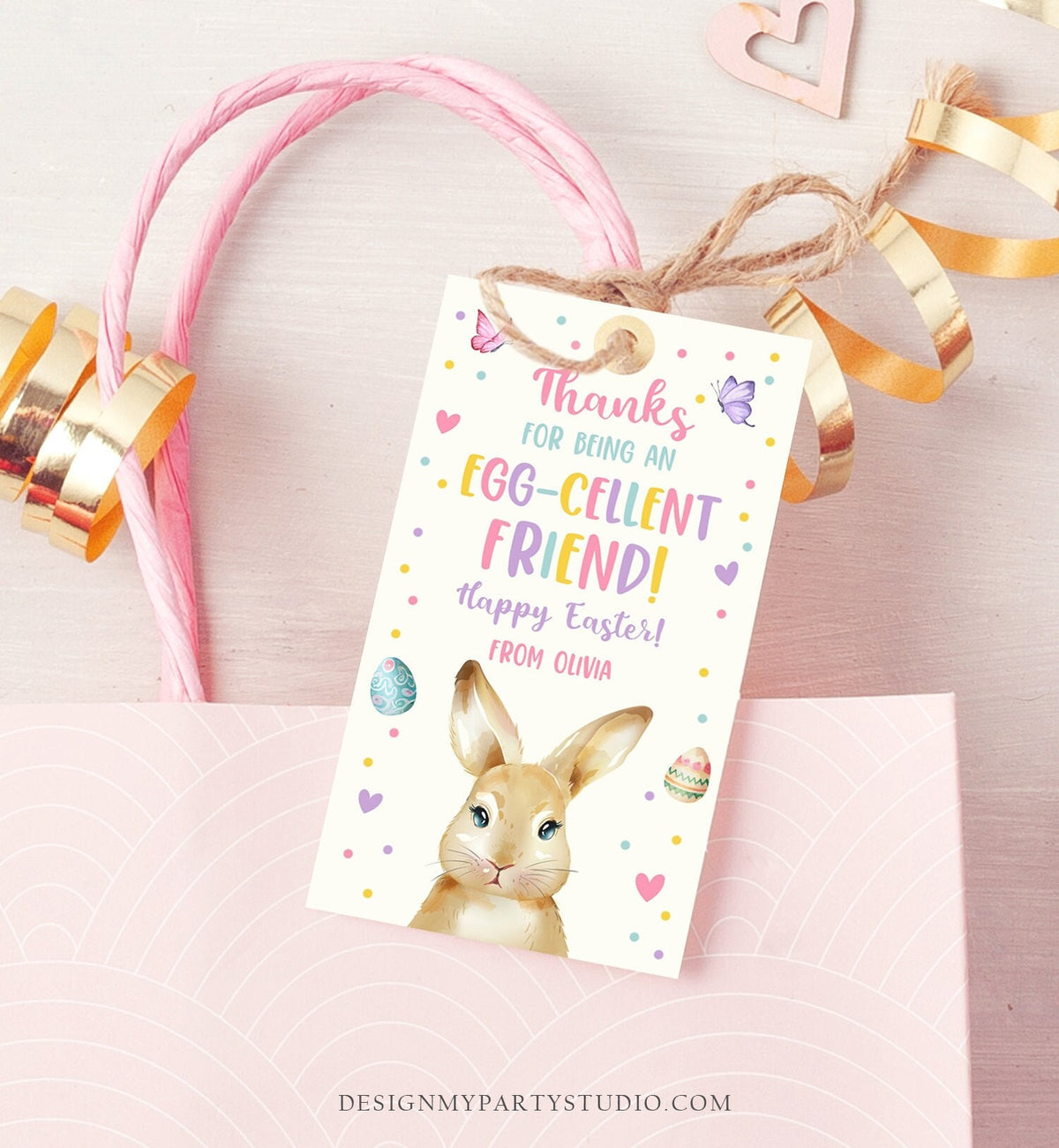 Editable Easter Friend Gift Tags Easter Eggcellent Friend Classroom Easter Favor Tags Kids Bunny Cookie Tag Kids Digital PRINTABLE 0449