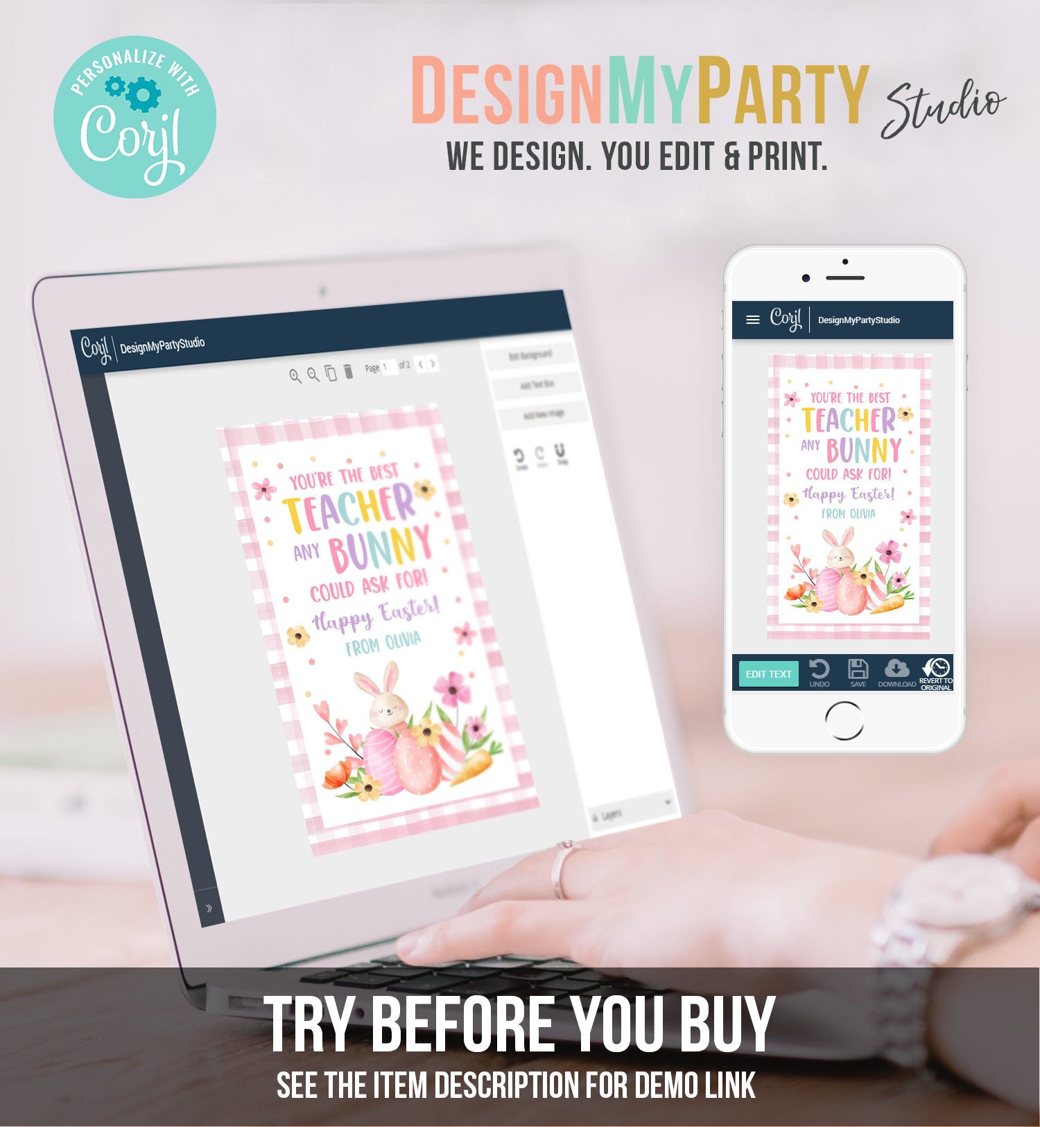 Editable Teacher Gift Tags Easter You're the Best Teacher Any Bunny Could Ask For Favor Tags Teacher Appreciation Digital PRINTABLE 0449