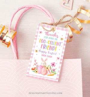 Editable Easter Friend Gift Tags Easter Eggcellent Friend Classroom Easter Favor Tags Kids Bunny Cookie Tag Kids Digital PRINTABLE 0449