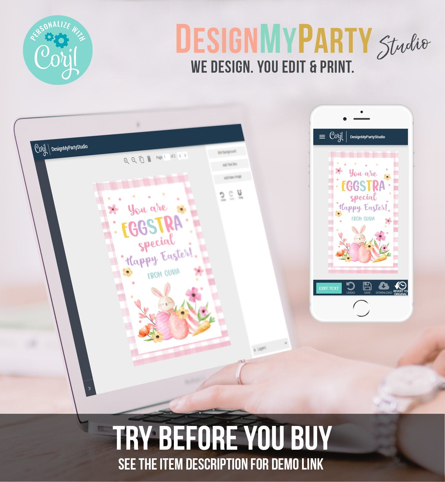 Editable Easter Tags Bunny You are Eggstra Special Kids Classroom Teacher Appreciation Tag Personalized Happy Easter Digital PRINTABLE 0449
