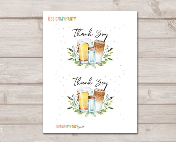 Brewing Thank you Card A Baby is Brewing Thank You Note 4x6" Love is Brewing Beer Baby Shower Gender Neutral Instant Download 0190