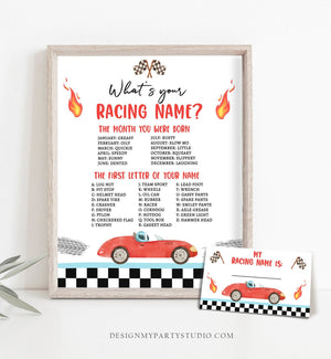 What Is your Racing Name Game Growing Up Two Fast Birthday Game Race Car Party Activity Boy 2nd 2 Fast One Template Printable Corjl 0424