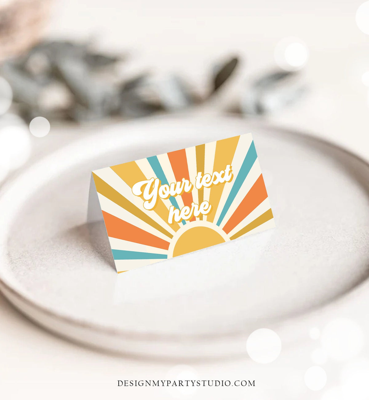 Editable Food Labels Sun Birthday Boho Sun Food Labels Place Tent Trip Around the Sun Ray of Sonshine Shower Digital Template Printable 0457