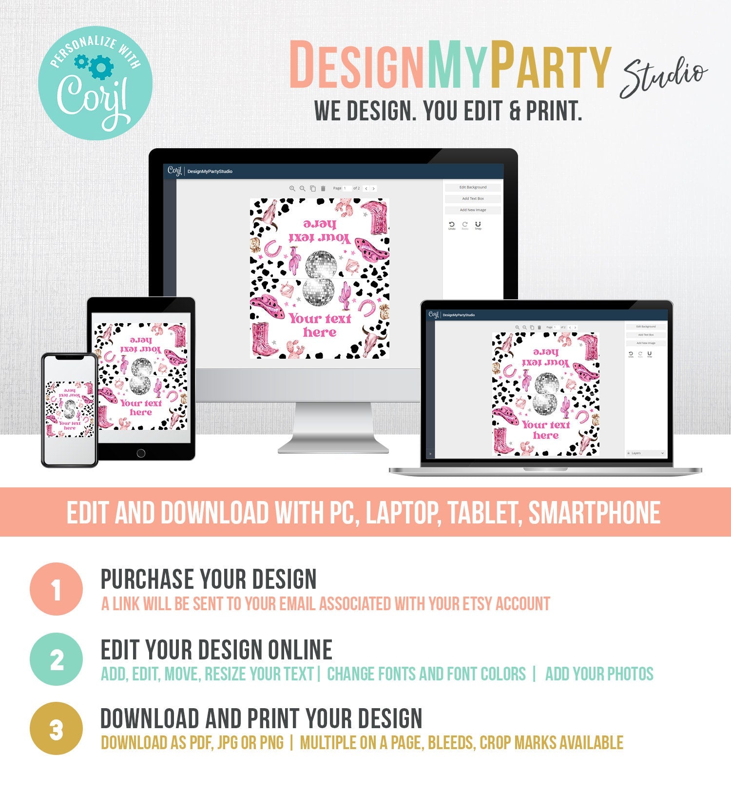 Editable Space Cowgirl Food Label Disco Cowgirl Birthday Food Cards Tent Card Girl Pink Nashville Rodeo Buffet Label Template Printable 0455