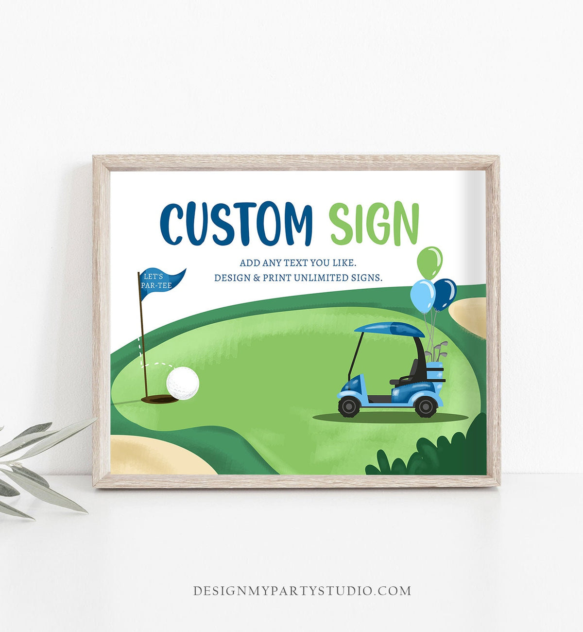 Editable Custom Sign Golf Birthday Party Sign Hole in One Birthday Par-tee Golf Table Sign Decoration 10x8 Instant Download PRINTABLE 0405