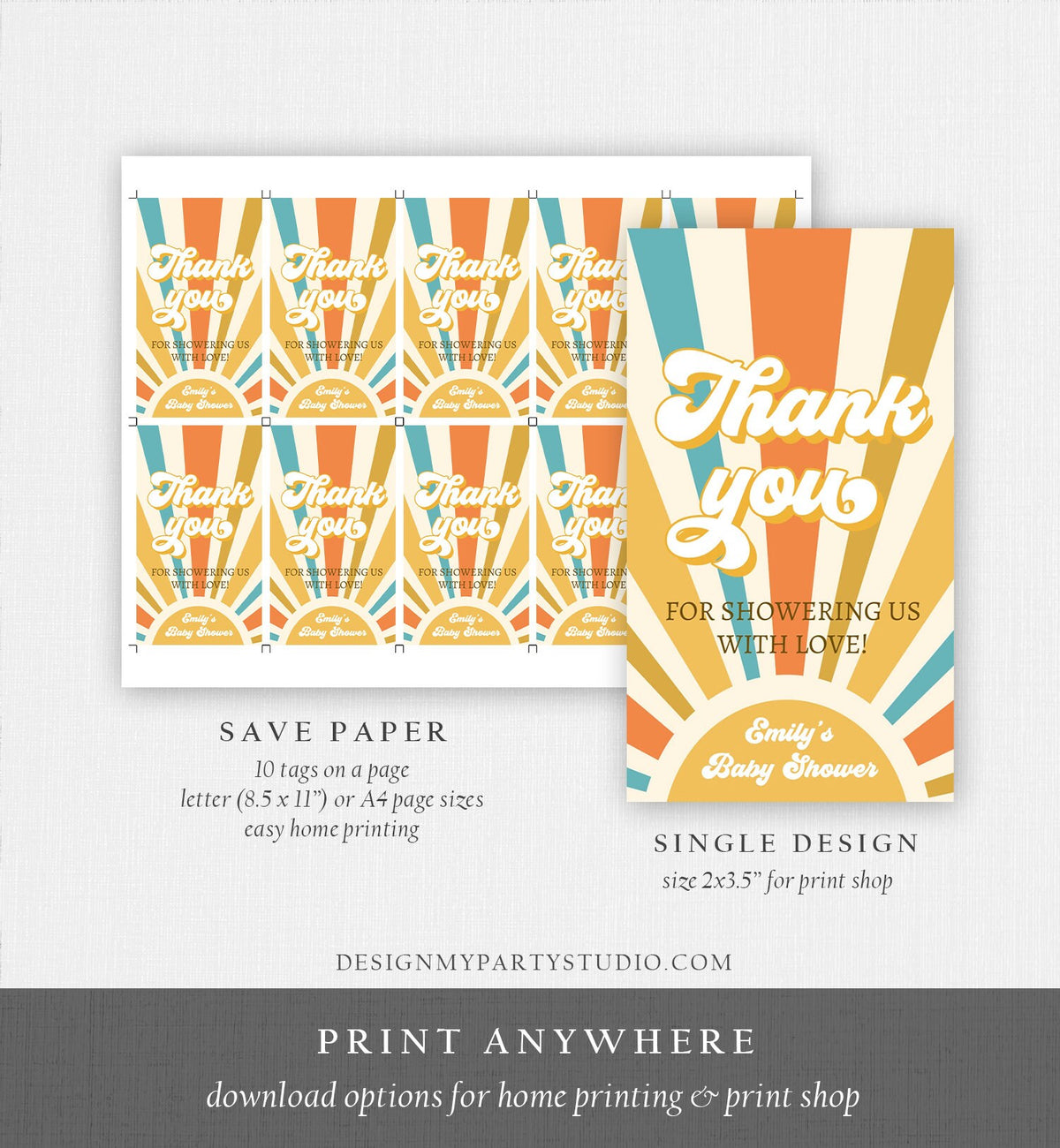 Editable Sunshine Favor tags Sunshine Baby Shower Thank you tag Sunshine Summer Son Boho Gift Tag Sonshine Boy Template PRINTABLE Corjl 0457