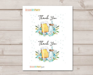 Brewing Thank you Card A Baby is Brewing Thank You Note 4x6" Love is Brewing Beer Baby Shower Boy Blue Couples Shower Instant Download 0190