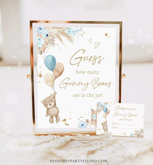 Guess How Many Gummy Bears Are In The Jar Teddy Bear Baby Shower Guessing Game Activity Sweet Bearly Wait Instant Download Printable 0421